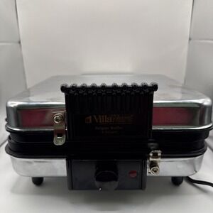 VillaWare Belgian Waffler 4 Square Waffle Maker Iron  Model 6100 Removable Plate